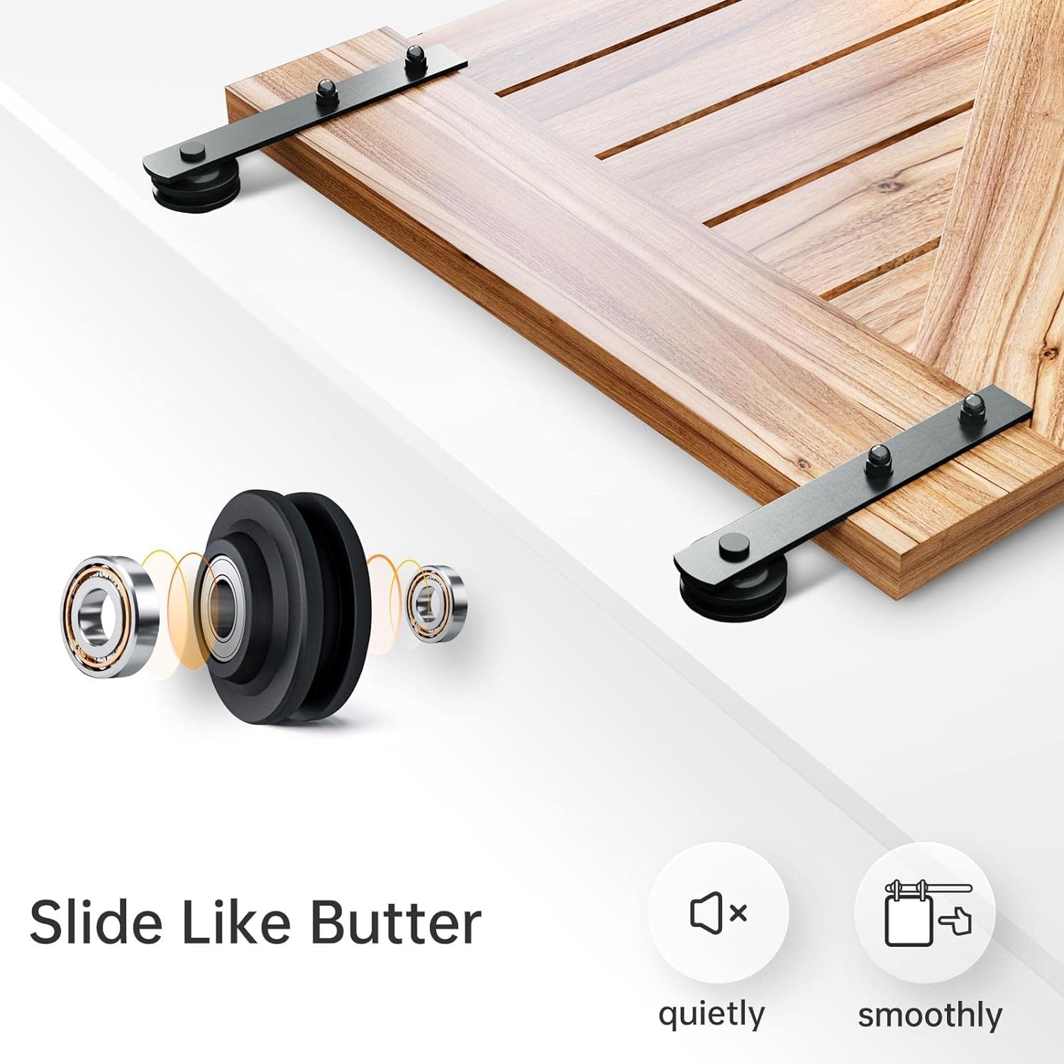 EaseLife 4 FT Sliding Barn Door Hardware Track Kit,Smoothly Quietly,Easy Install (4FT Track Kit for 24" Wide Single Door) — Amazon image 4