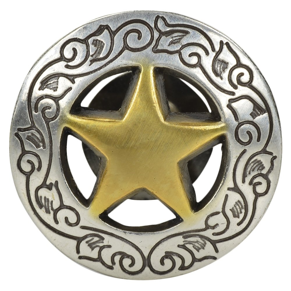 Amazon.co.jp: コンチョ レンジャースター 20mm アンティークシルバー