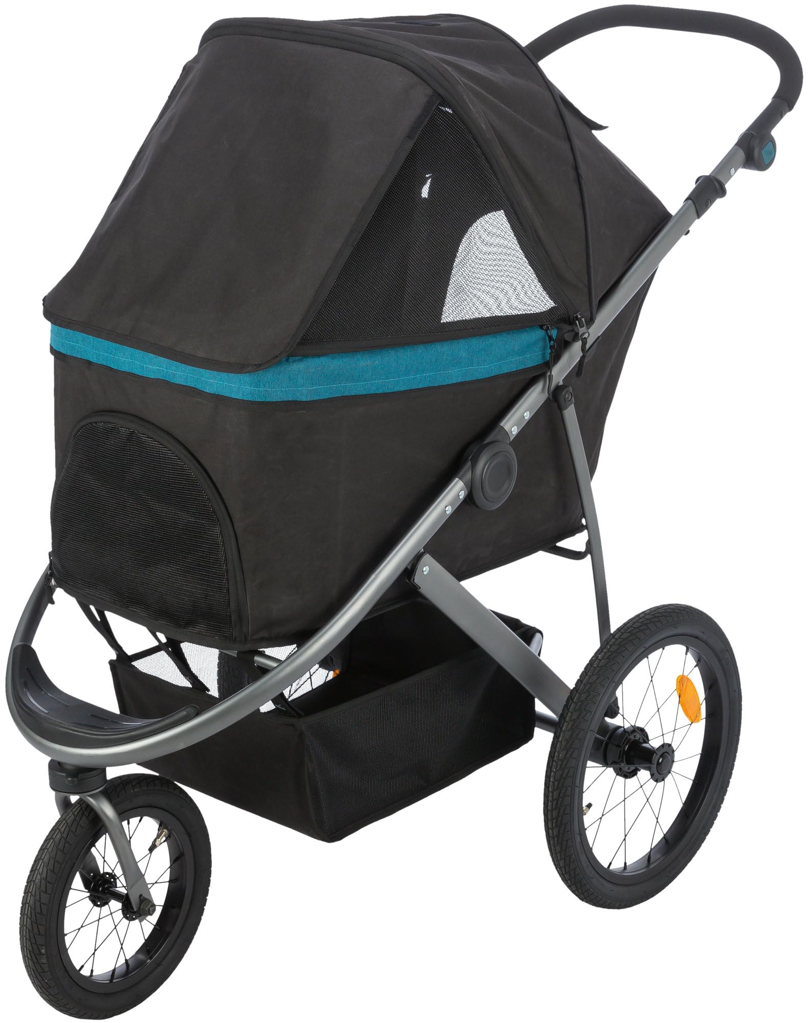 TRIXIE Passeggino per cani, carrello per cani, 60 × 112 × 120 cm, 12,5 kg, nero/benzina può trasportare fino a 20 kg - 28960