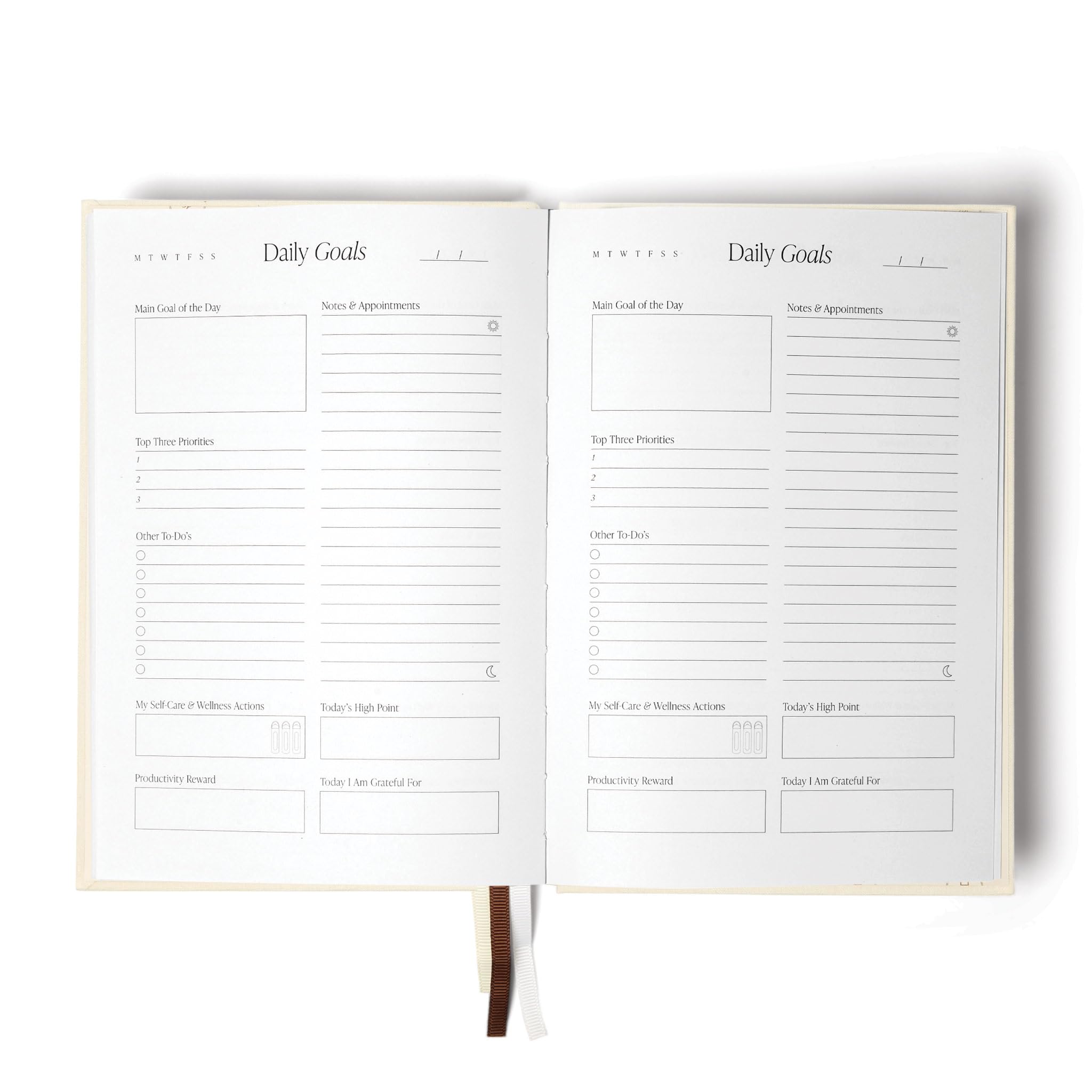 The Head Plan Journal | Wellness Journal | Undated Weekly and Daily Goal Setting Planner to Get Organised, Increase Productivity, Achieve Goals | Hardcover Self Care Journal | Paper White - Image 3