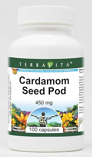 Cápsula de semillas de cardamomo - 450 mg (100 Cápsulas, ZIN 514432)