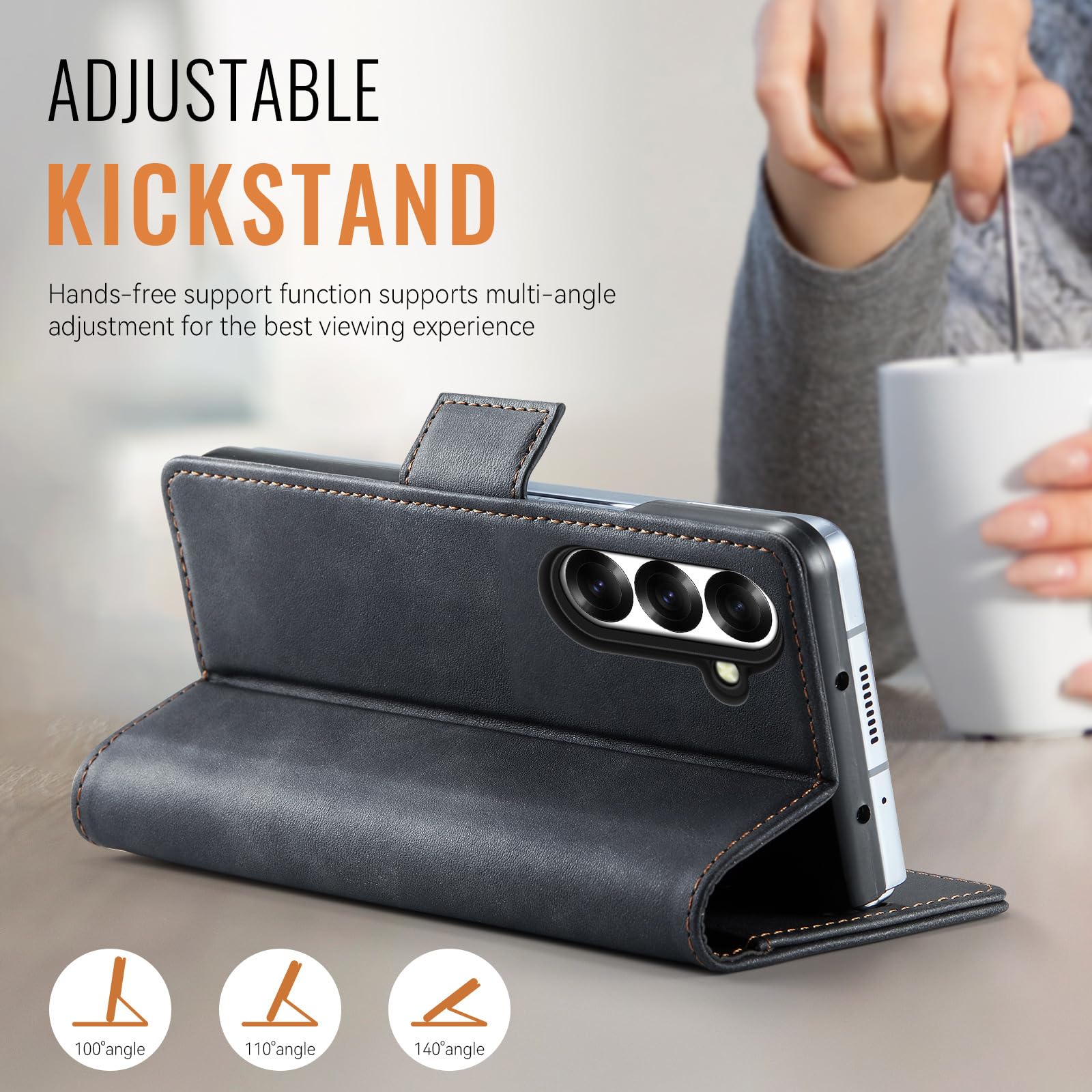 Cover Per Samsung Galaxy Z Fold 8 Ultra, Portafoglio Custodia in Pelle | Con Supporto S Pen Staffa Anticaduta Protezione Completa Chiusura Magnetica Guscio,Blu,Fold 8 Ultra
