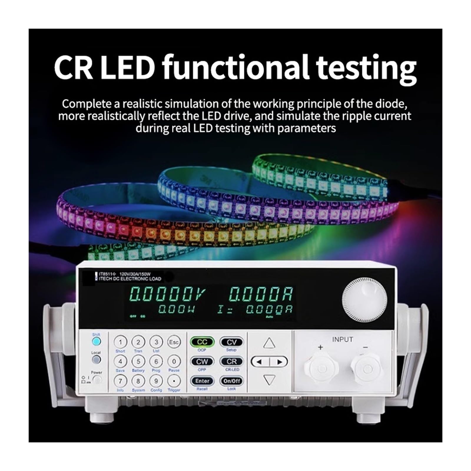 Probador de batería, Probador de carga electrónica CC programable | Ofrece resistencia interna, análisis de capacidad; ideal para baterías, fuentes y laboratorios electrónicos.