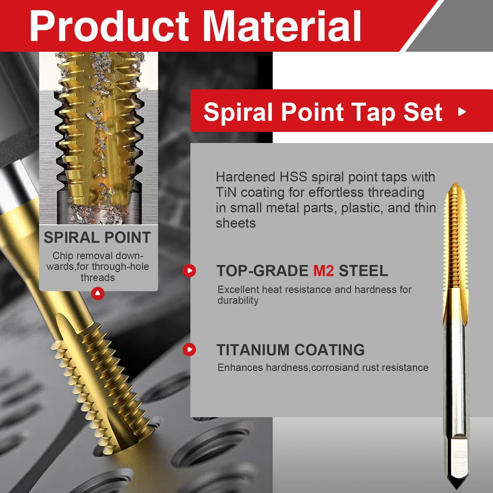 Metric Tap Set - M2 to M6 Threading Taps & Wrench -5