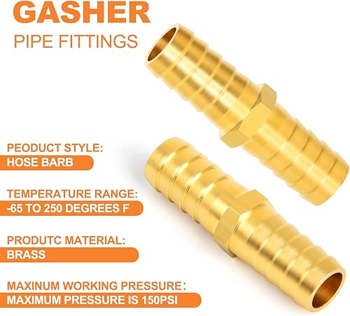 Miniatura 59 de GASHER 2 piezas de latón manguera de púas de manguera, accesorio de manguera de 3 vías (3/4 pulgadas x 3/4 pulgadas x 3/4 pulgadas x 3/4 pulgadas)