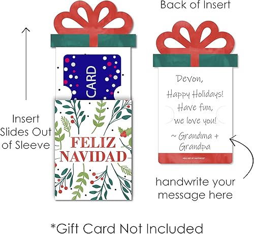 Miniatura 6 de Big Dot of Happiness Feliz Navidad - Fundas para tarjetas de regalo y dinero para fiestas de Navidad en España y Fiestas de Navidad - Juego de 8