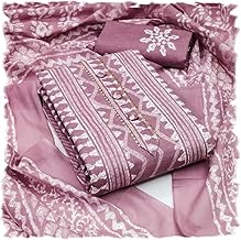 Sidhidata Women's Cotton Printed Unstitched Salwar Suit Dress Material With Printed Dupatta (Batik_Free Size)