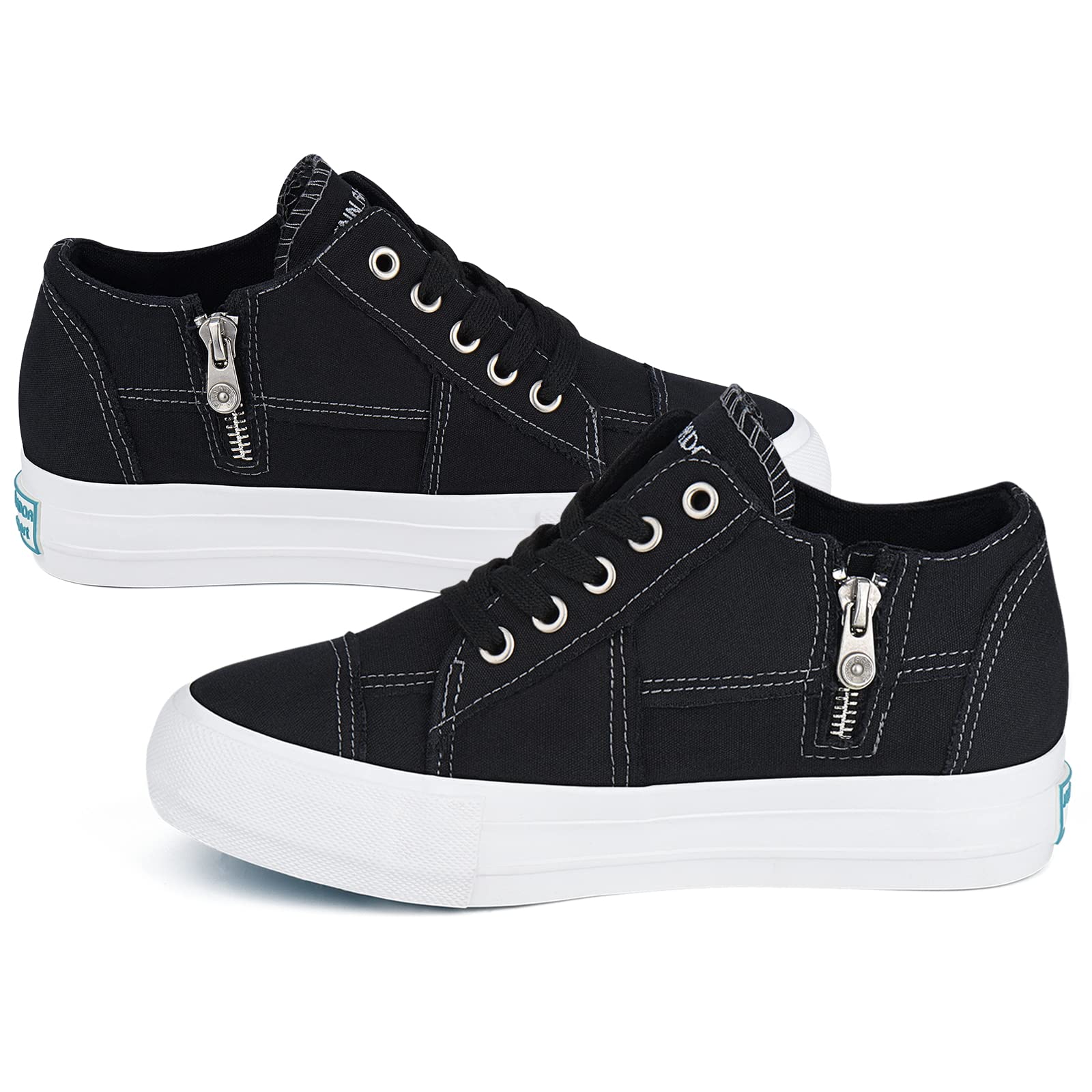 JENN ARDOR Women Wedge Sneaker Platform Sneakers for Women Hidden Wedge Zipper Platform Shoes