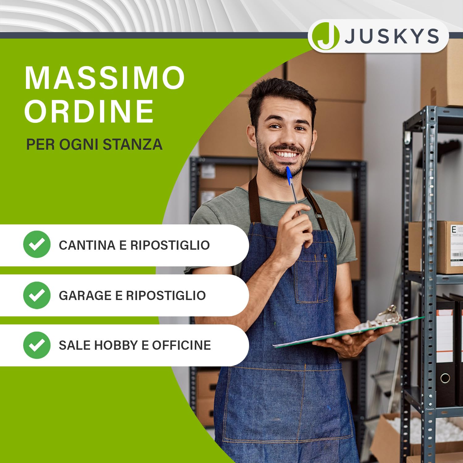 Juskys Scaffale Basic 200x100x60 cm 875 kg 5 ripiani scaffale in metallo grigio