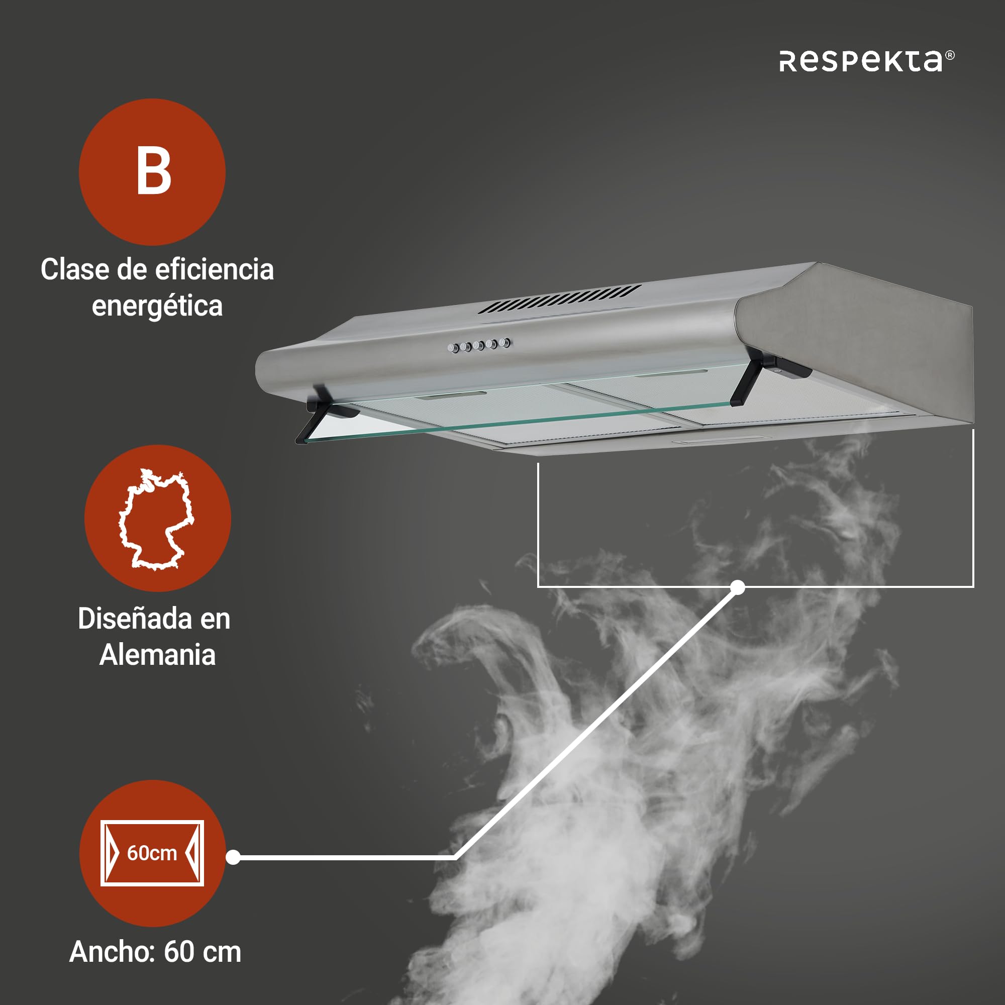 respekta Campana de acero inoxidable 60 cm CH1259IXCN