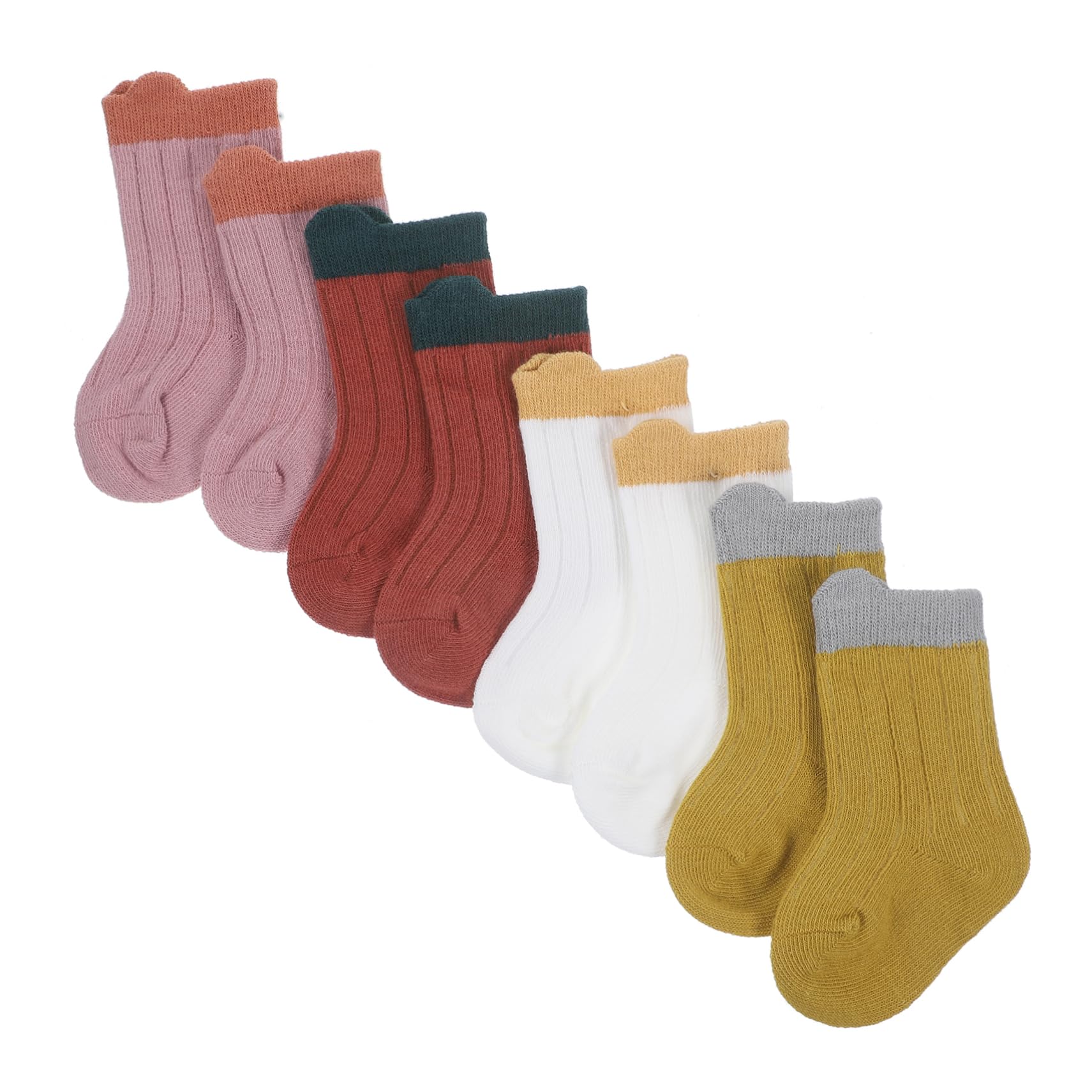 FAVOMOTO Adorable Baby Socks Boys and Girls Toddlers Short Ankle Socks Cotton Girls Boys Set of 4