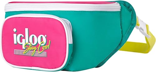 Igloo Riñoneras retro, bolsa cruzada aislada, riñoneras de moda, paquete de cadera de viaje ajustable y ligero