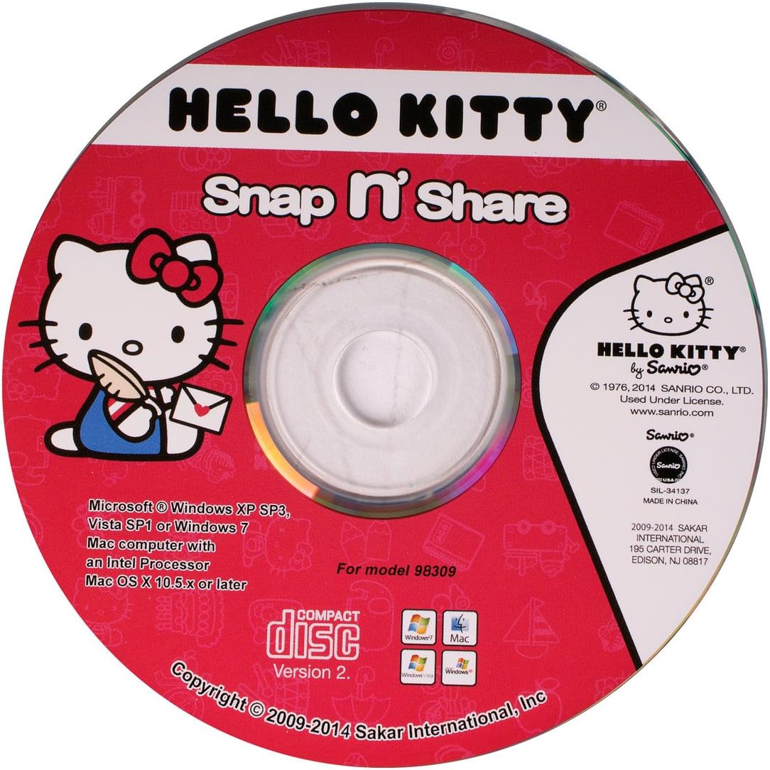 Hello Kitty Snap n' Share Software CD