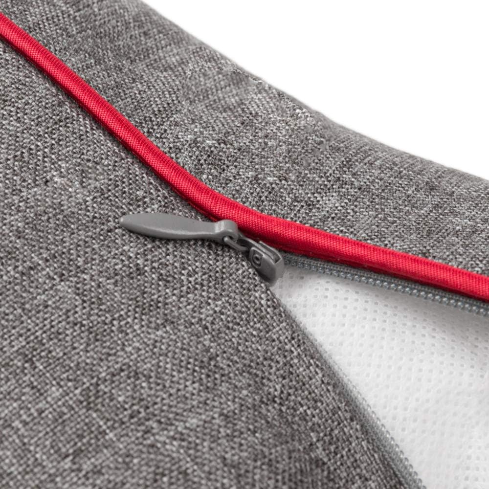 JWH Christmas Trees Throw Pillow Covers Decorative Deer Embroidered Pillow Case Pine Red Cushion Holiday Pillowcase for Farmhouse Bed Couch 14x20 Inches Grey