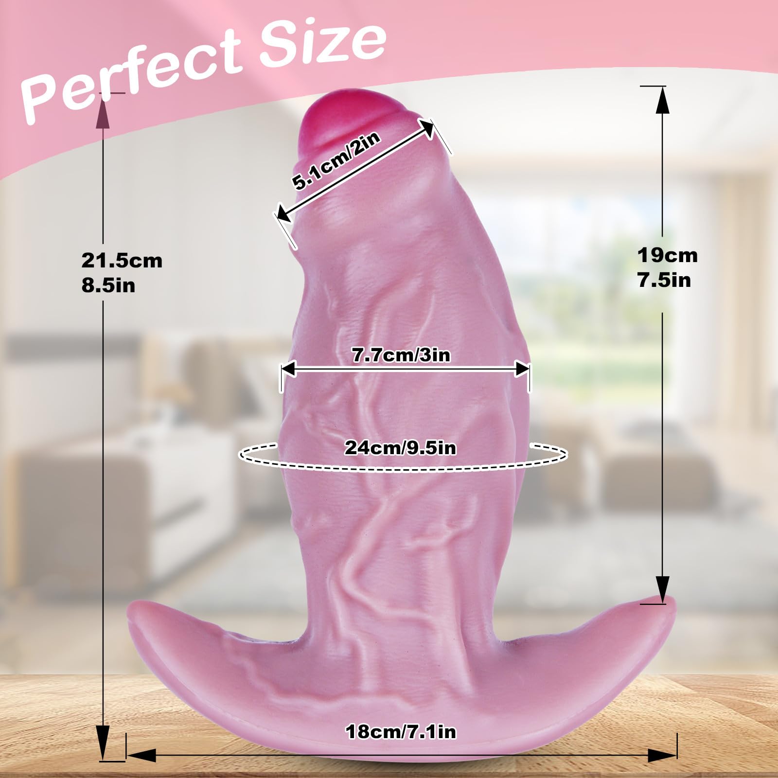 Plug anale gigante con diametro di 7,7 cm, stimolazione G-spot anale, plug anale gigante in silicone realistico da 21,5 cm con prepuzio intatto, plug anale extra grande progettato per utenti avanzati