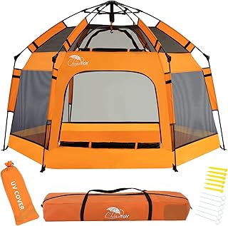 CELETOY Baby Playpen with Canopy - Portable, Foldable Play Yard for Indoor Outdoor Beach, Lightweight Play Pens for Babies...