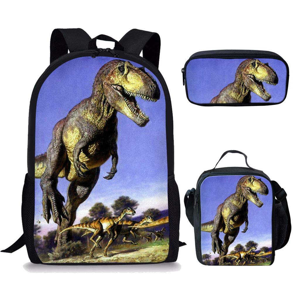 Dino Rucksack Set Für Kinder - Mit Lunchtasche & Federmäppchen, Wasserabweisend, 30 Teile