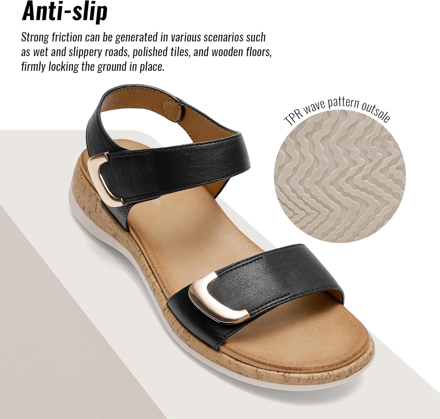 Littleplum Womens Sandals Arch Support Adjustable Comfy Flat Sandals for Women Summer Walking Shoes for Beach,Travel - Image 5