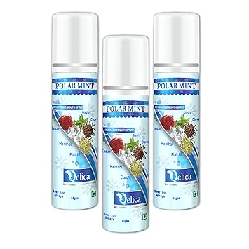 Qelica Ayurvedic Mouth Fresheners Spray - Freshen Breath and Improve Oral Health Naturally (Polar Mint)