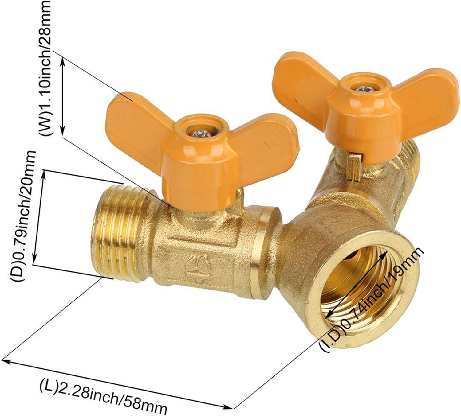 1/2 BSPP Male Y Ball Valve, 601 Steel Handle Single-port Gas Valve