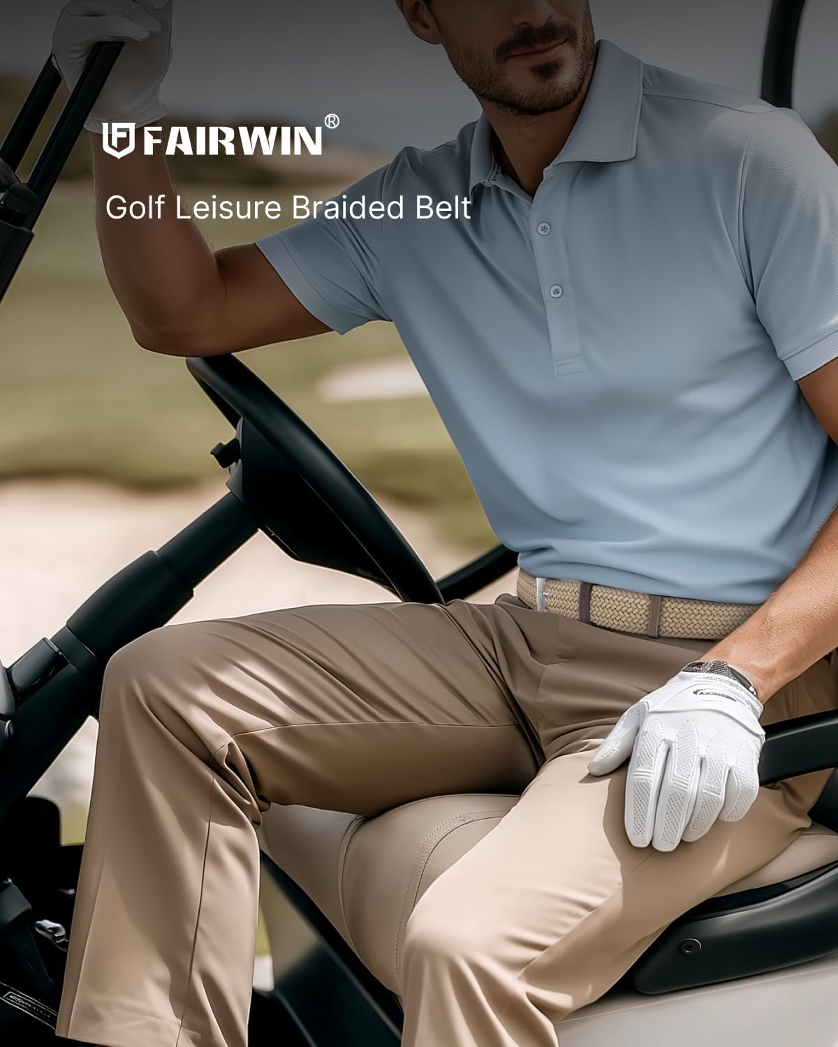 FAIRWIN Men's Stretch Belt - 2 Pack Braided Design for Golf, Work & Casual Wear, Comfortable Elastic Waist Belt for Men - Image 6