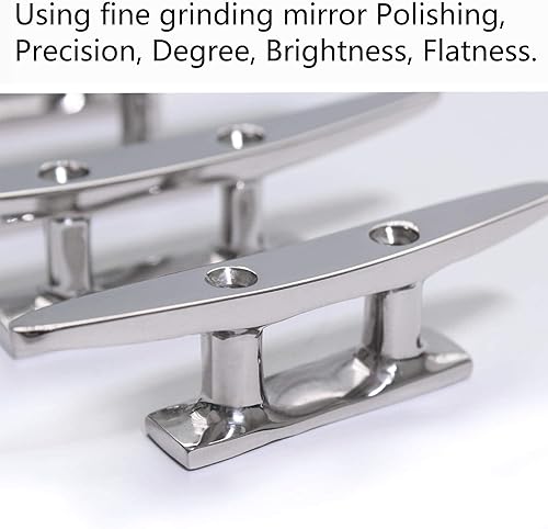 Miniatura 4 de Tacos de barco Base Abierta Tacos de barco 4568 pulgadas, tacos de muelle todos los accesorios de amarre de barco de acero inoxidable 316, incluye