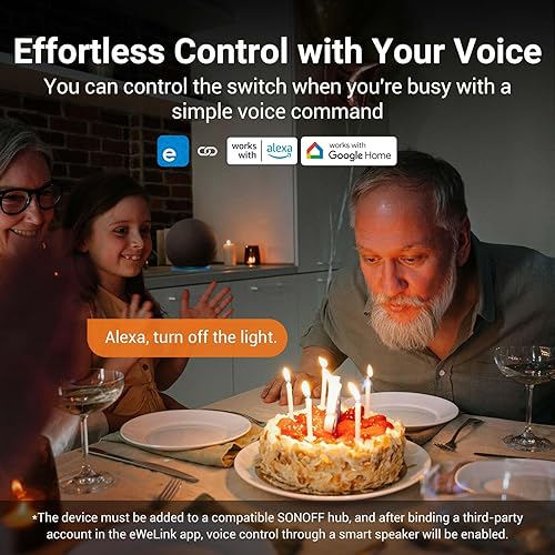 Miniatura 4 de SONOFF Zigbee - Interruptor de luz inteligente, hub SONOFF Zigbee requerido, interruptor inteligente, no neutro o con neutro, control de voz con