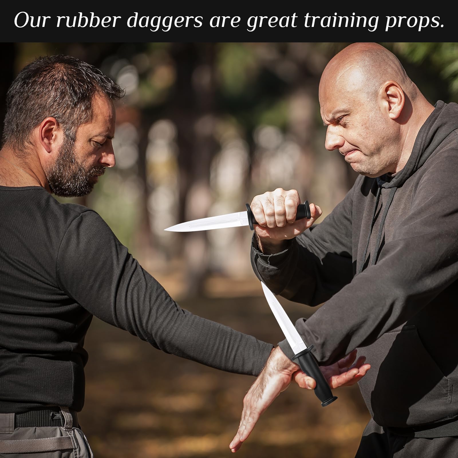 2 Cuchillos de Entrenamiento de Goma Armas Falsas Accesorios de Cuchillos de Goma de Práctica para Entrenamiento de Artes Marciales Deporte Autodefensa (Blanco)