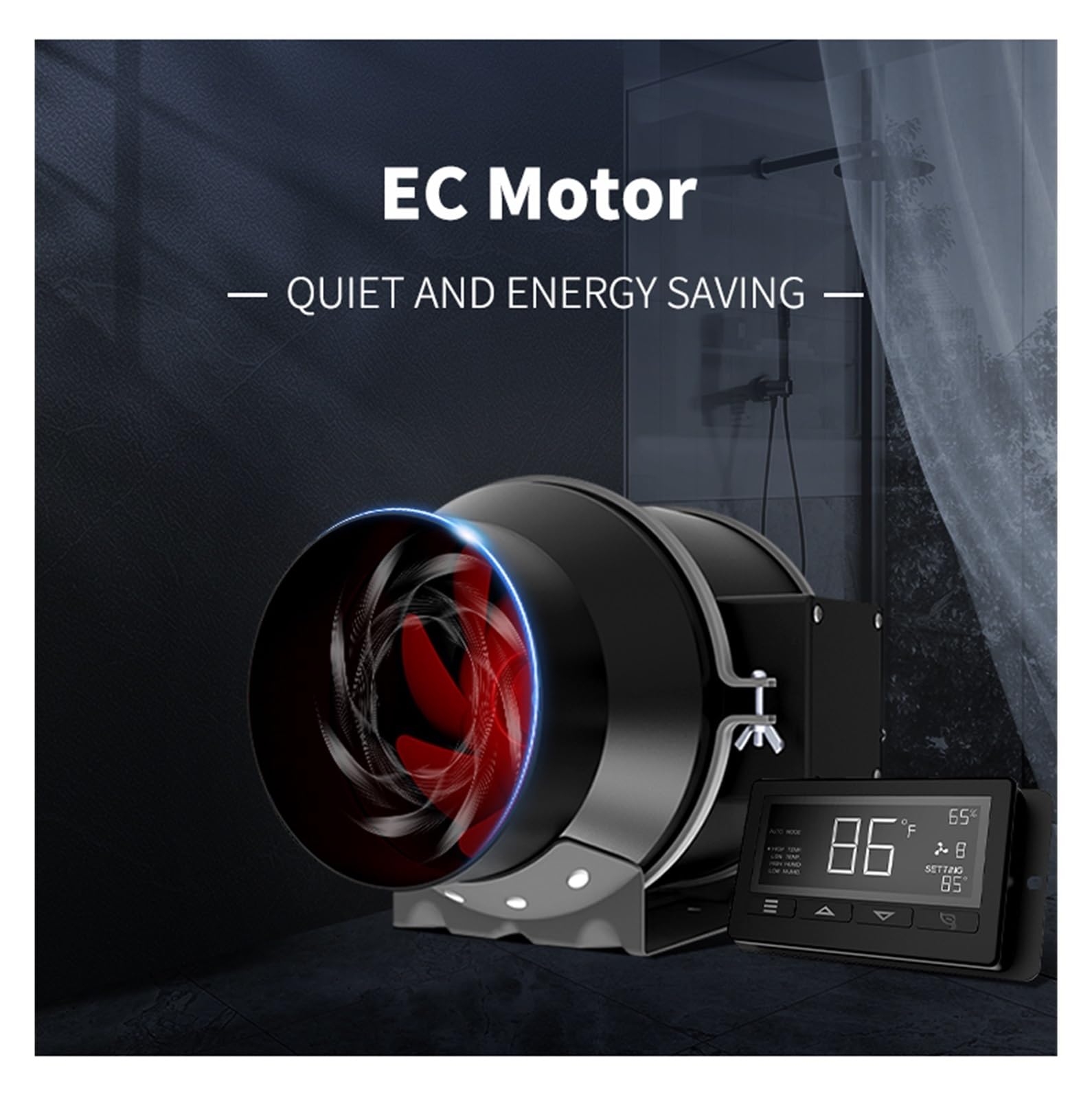 Ventilador de Extracción Ventilador En Línea Con Sensor Inteligente, Ventilador De Ventilación Con Recuperación De Calor De CC De 6 Pulgadas, Ventilador En Línea Con Conducto De Escape