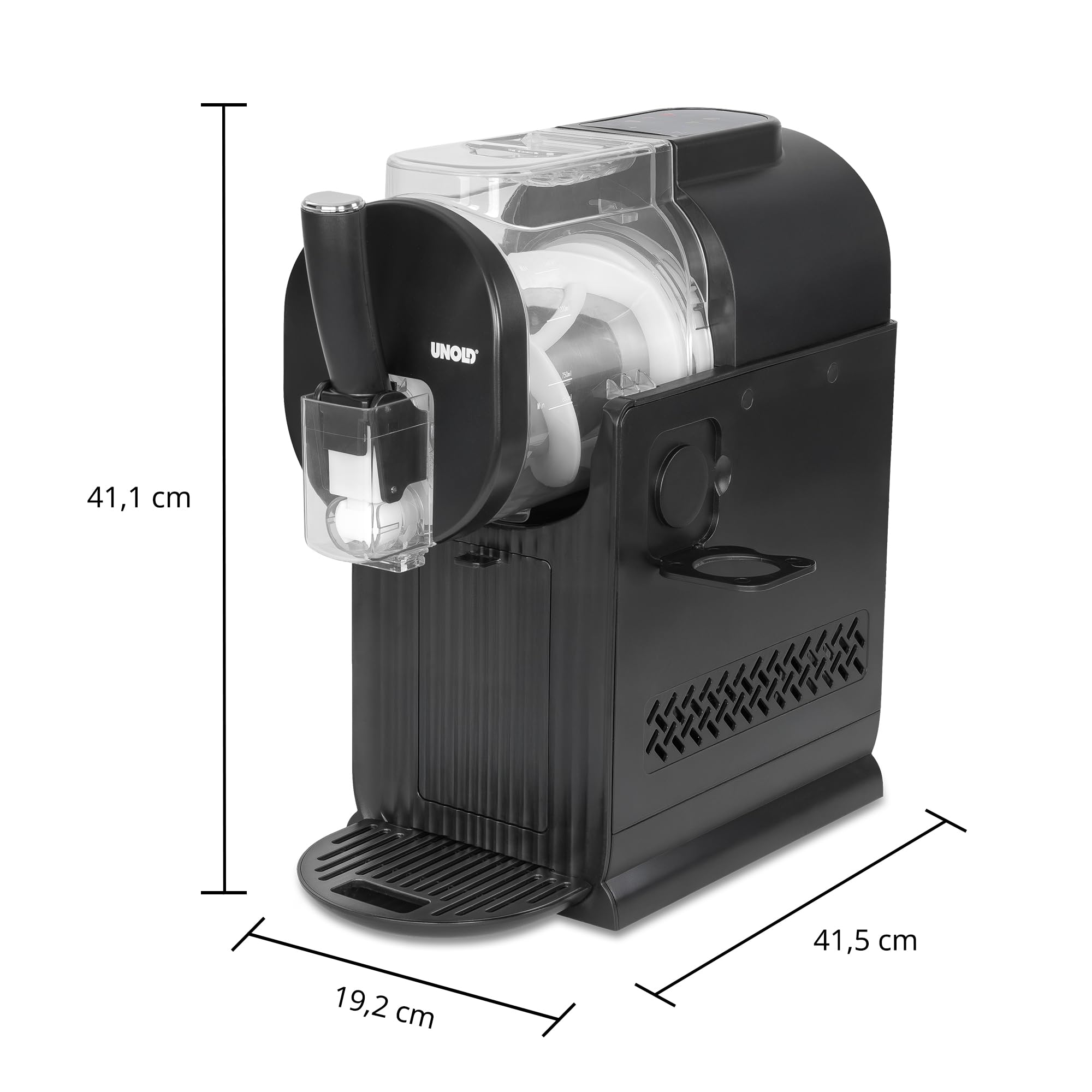 UNOLD 2in1-Slush- & Softeismaschine Sofia – Softeis & Slushies ohne Vorgefrieren in 30 min dank Kompressor – 2L Kapazität, 5 Automatik-Programme & Waffelhalter - einfache Reinigung