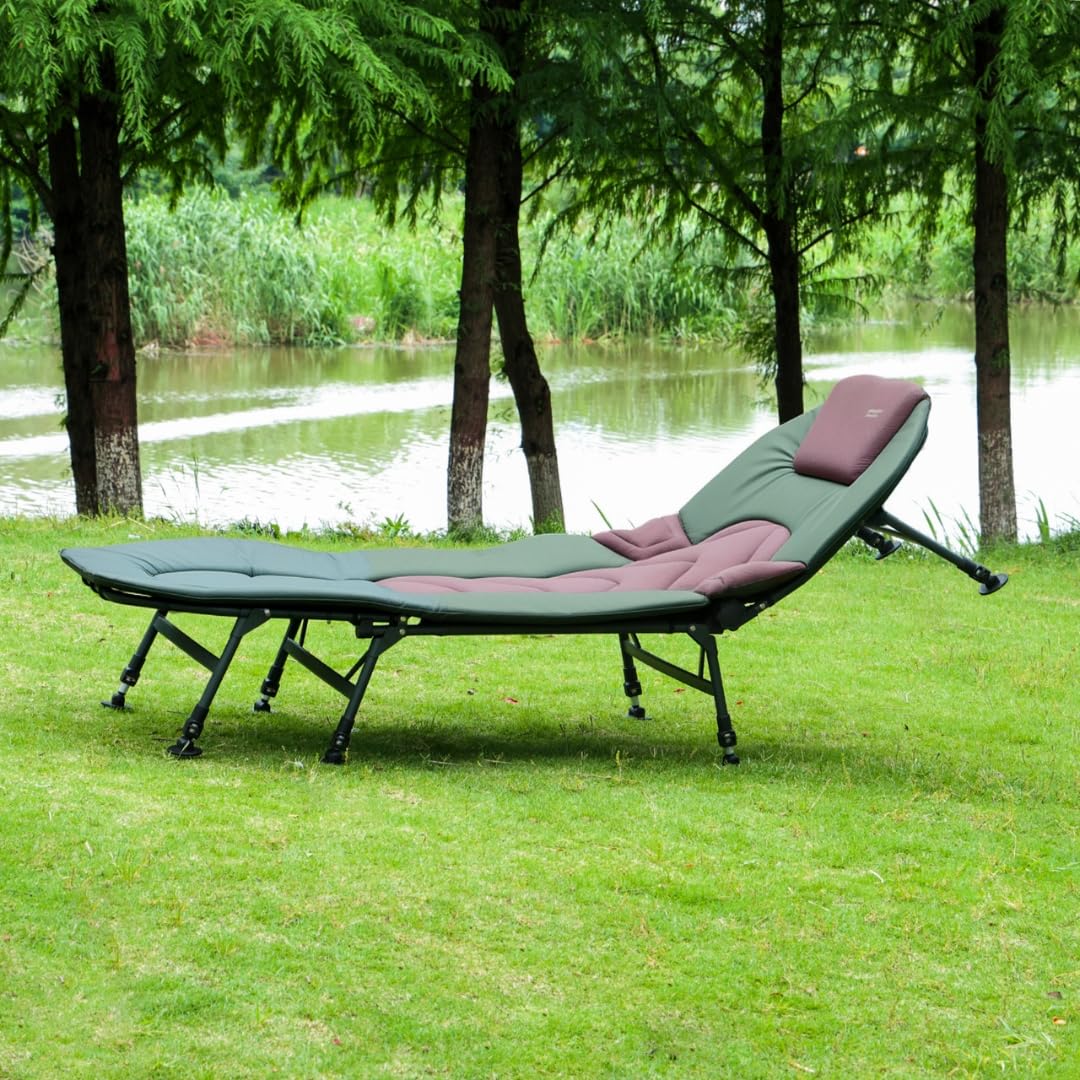 MK-Angelsport Karpfenzelt und 2 × 8-Bein-Karpfenliegen (Tragkraft 140kg) mit Gummihammer, Traumpaket, Set – 5 Seasons 2 Mann Dome (302 cm × 272 cm × 146 cm), Set, Outdoor, Camping