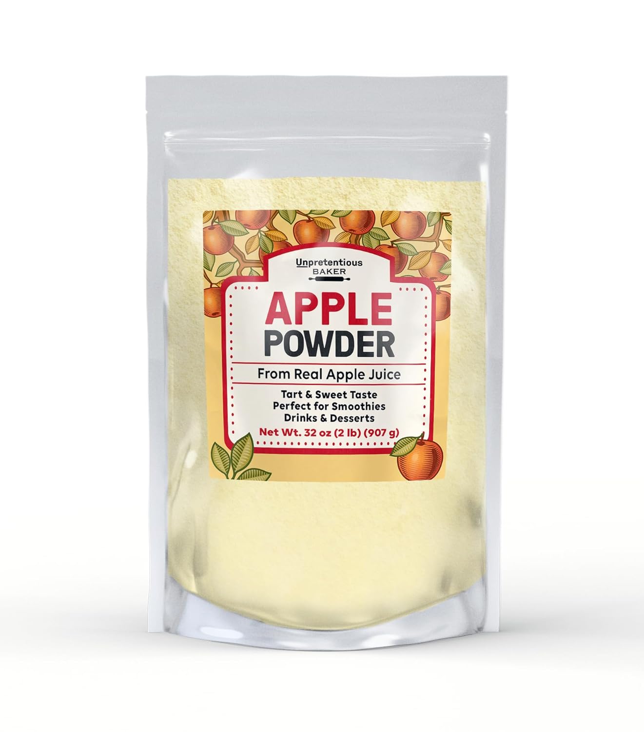 Unpretentious Apple Powder, 2 Pound, Smoothies & Juices, Non-GMO, No Fillers or Additives