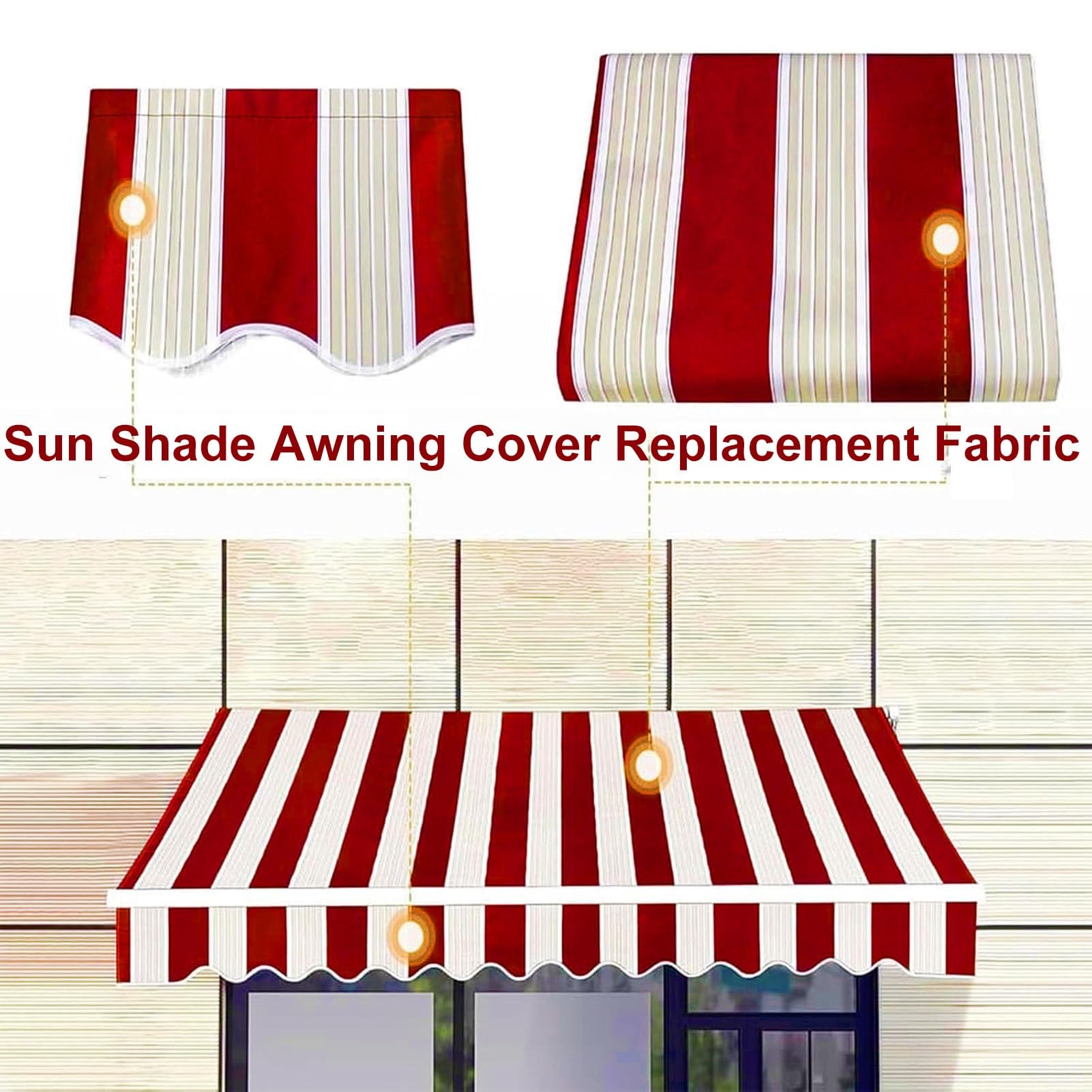 Tissu de rechange pour pare-soleil de terrasse (tissu uniquement) imperméable en polyester 300 g 300 x 200 cm pour extérieur et jardin