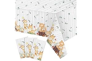 Oudain 3 Pcs Woodland Fox Tablecloths