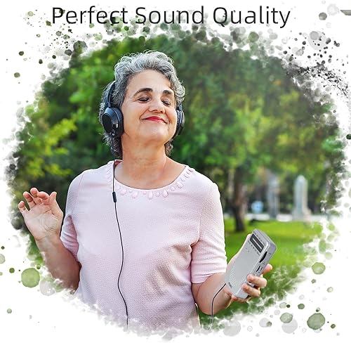 Miniatura 6 de PRUNUS J-166 Radio portátil AM FM, radio a pilas con luz de sintonización, clip trasero, excelente recepción para radio de emergencia y interior y