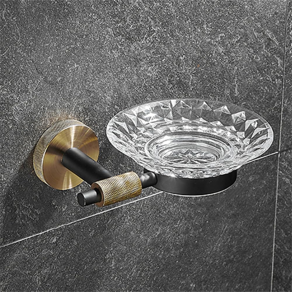 Brosse de toilette et porte-serviettes dorés pour rénover une salle de bain design