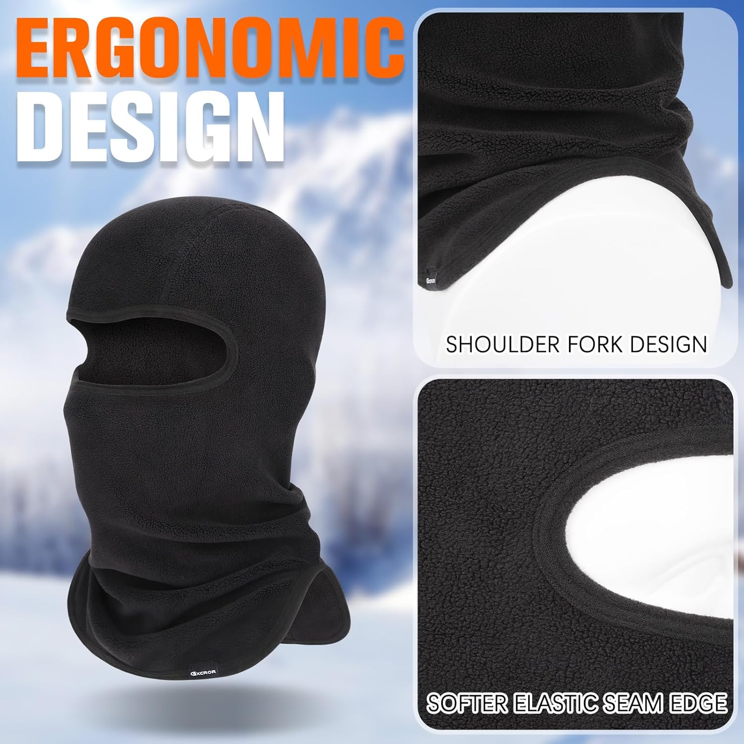 GXCROR Balaclava Ski Mask Fleece Balaclava Face Mask for Men Women Winter for Cycling Motorcycle,Snowboarding and Skiing - Image 4