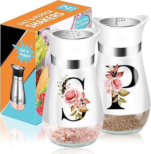 Miniatura 13 de Juego de saleros y pimenteros, accesorios de cocina rojos de 4 onzas, dispensador de especias de acero inoxidable y vidrio, diseño clásico, diseño