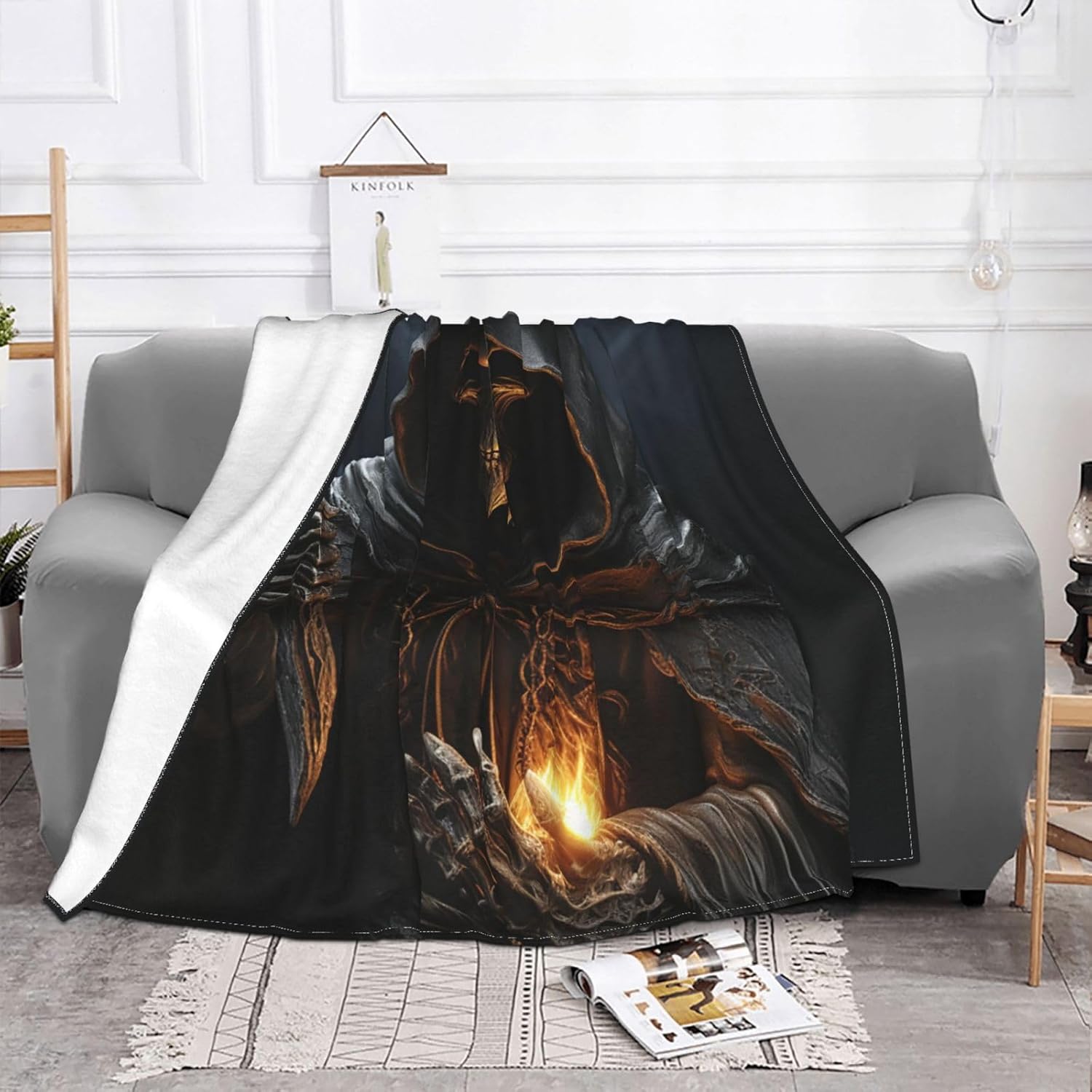 Grim-Reaper Blanket 80"x60" Super Soft Cozy Fleece Throw Blankets for Couch Bed Travel, Lightweight Air Conditioning Blanket All Seasons Warm Flannel Blankets for Women Men