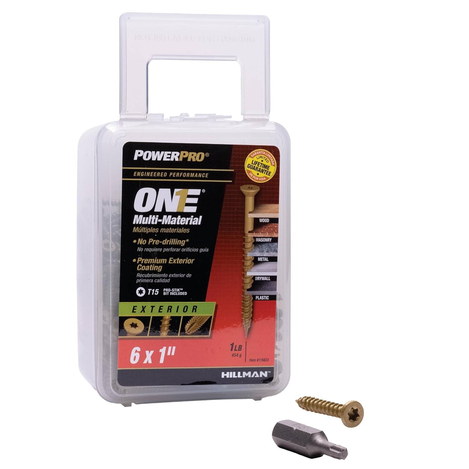 Power Pro Premium One Multi-Material Flat Head Screws, Epoxy Coated Steel, Fasten in Wood, Metal, Concrete, Drywall and Plastic, Bronze, #6 x 1 inch, Box of 1600 Screws