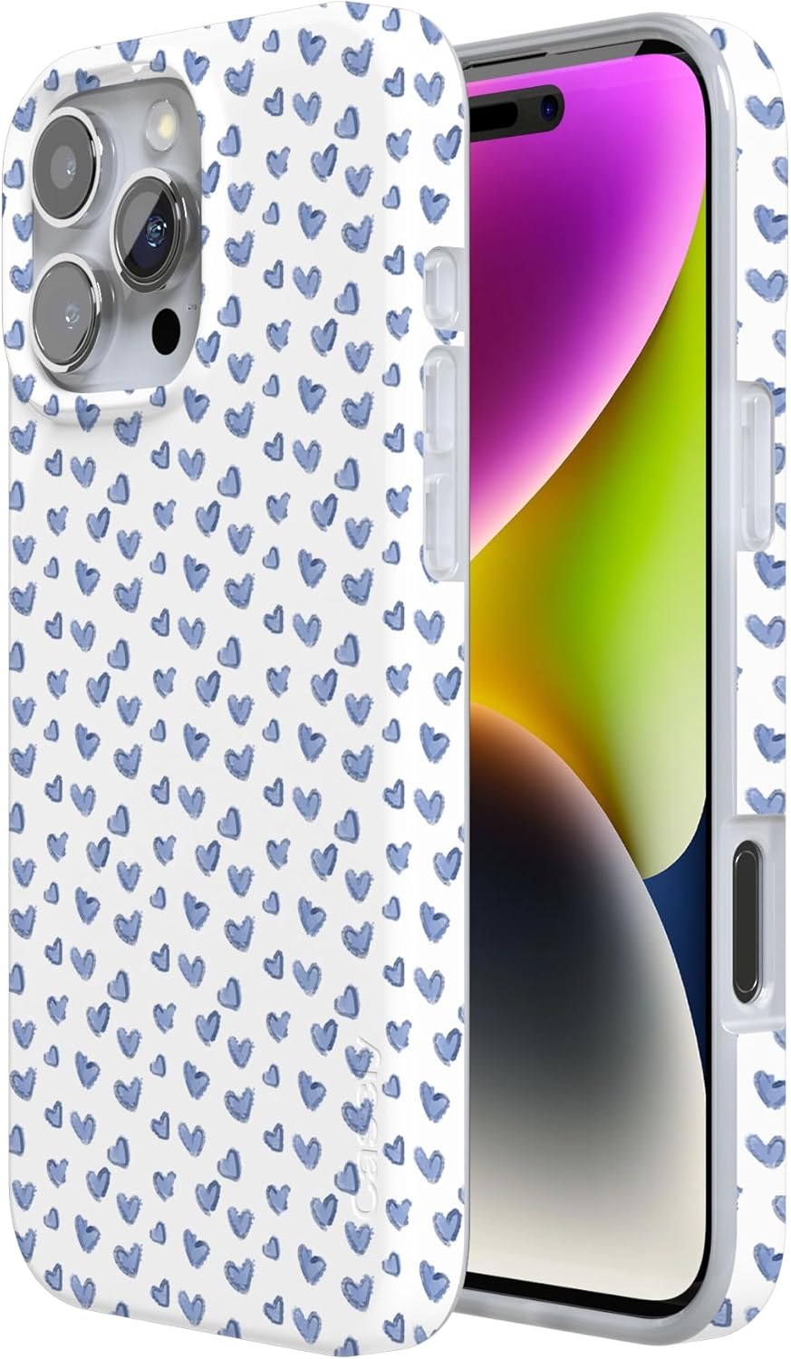 Casely iPhone 16 Pro Max Case | Lovebug | Blue Hearts | Compatible with MagSafe | Classic Ultra Slim Design