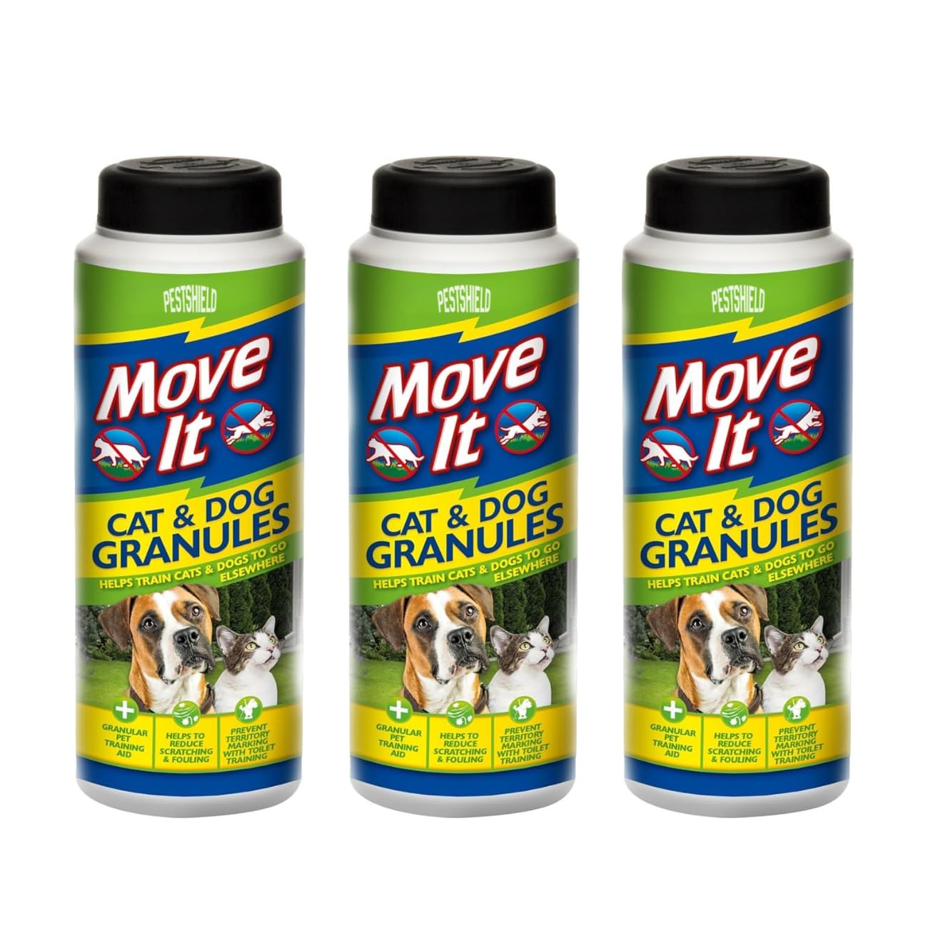 3 x Move It Cat & Dog Repellent 300g – 100% Natural & Non Toxic Pestshield New