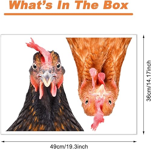 Miniatura 2 de Calcomanías de pared de gallina de pollo, divertidas calcomanías de pared para decoración de habitación, lindas calcomanías de pared de cabeza de