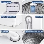RELAX4LIFE Full-Automatic Washing Machine, 12LBS Capacity Compact Laundry Washer w/10 Programs, 8 Water Levels, LED Display & Drain Pump, 1.34Cu.Ft Portable Washer & Dryer Combo for Apartment Dorm RV