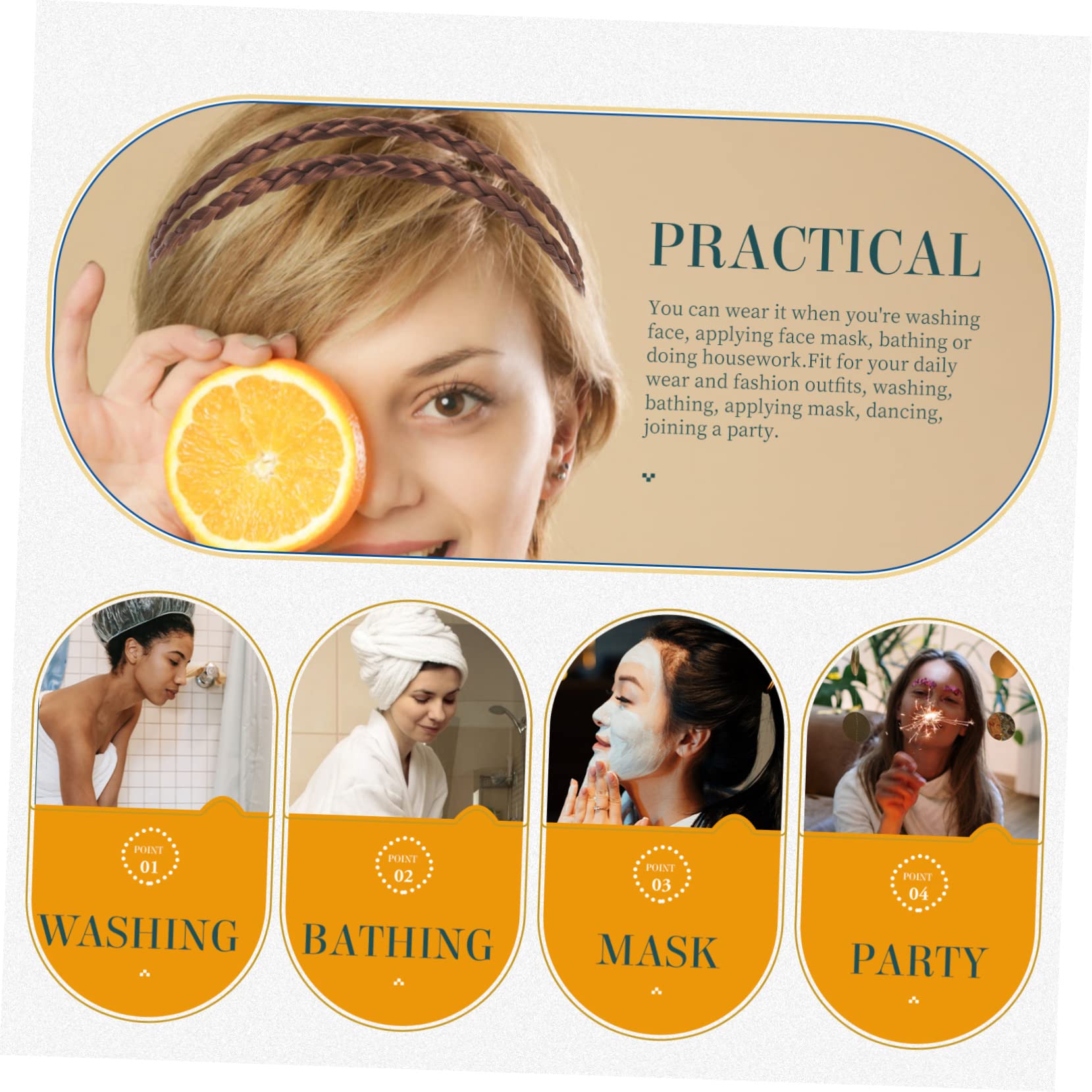 FRCOLOR Piezas Diadema Trenzada Diademas Anudadas Tejida Para Mujer Lazos Para El Cabello Trenzado Cintas Para El Cabello Para Lentejuelas De Maquillaje Lima De