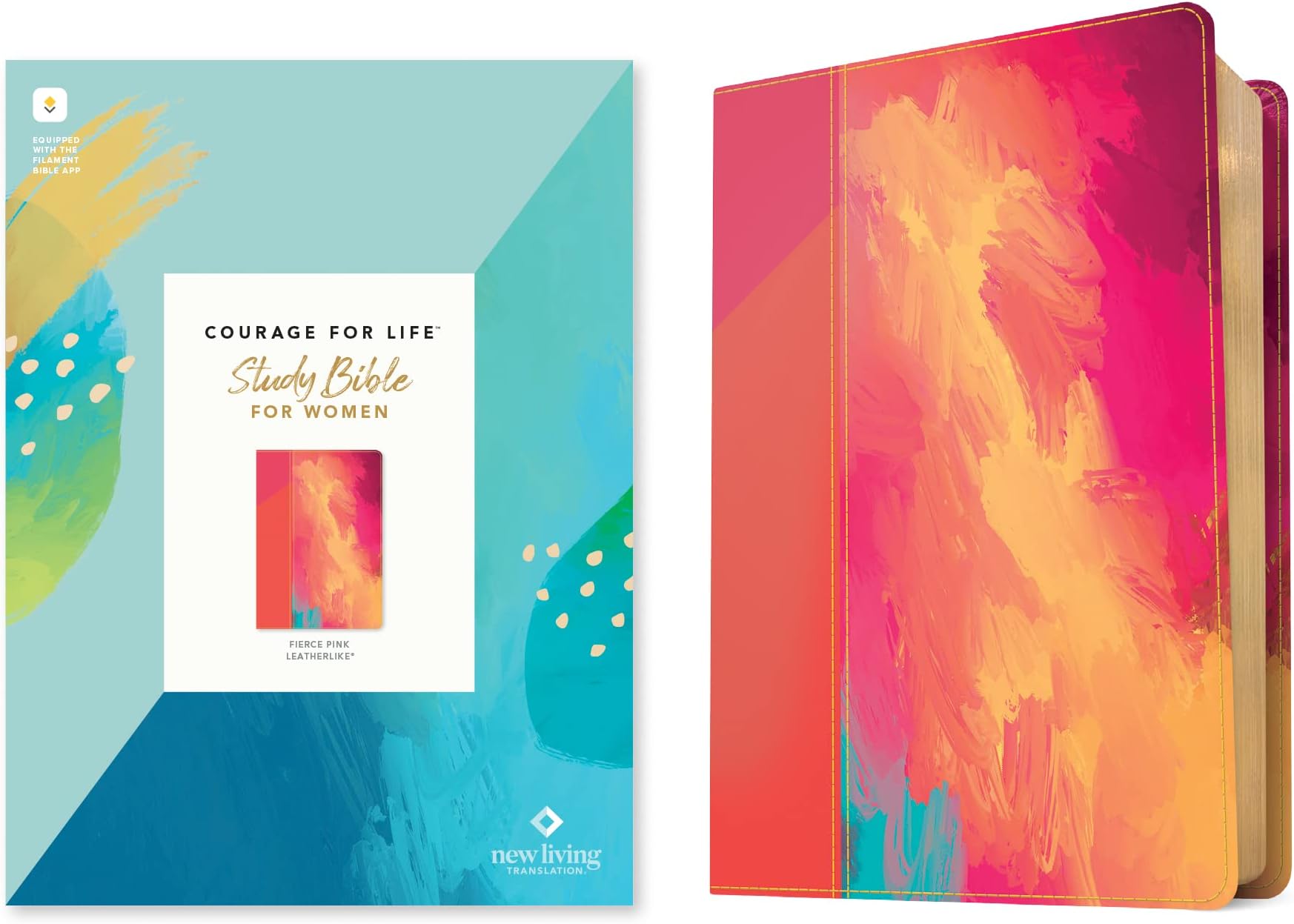 NLT Courage for Life Study Bible for Women, Filament-Enabled Edition (Leatherlike, Fierce Pink): New Living Translation, Fierce Pink, Leathersoft Filament Enabled