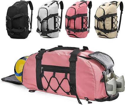 Womens Gym Bag, 30L Medium Size Sports Duffle Bag Backpack, Pink