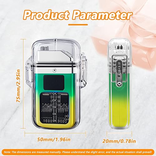 Miniatura 6 de BABOBIU Encendedor eléctrico de plasma, sin llama, resistente al viento, impermeable, encendedor de arco con chip inteligente para campamento,