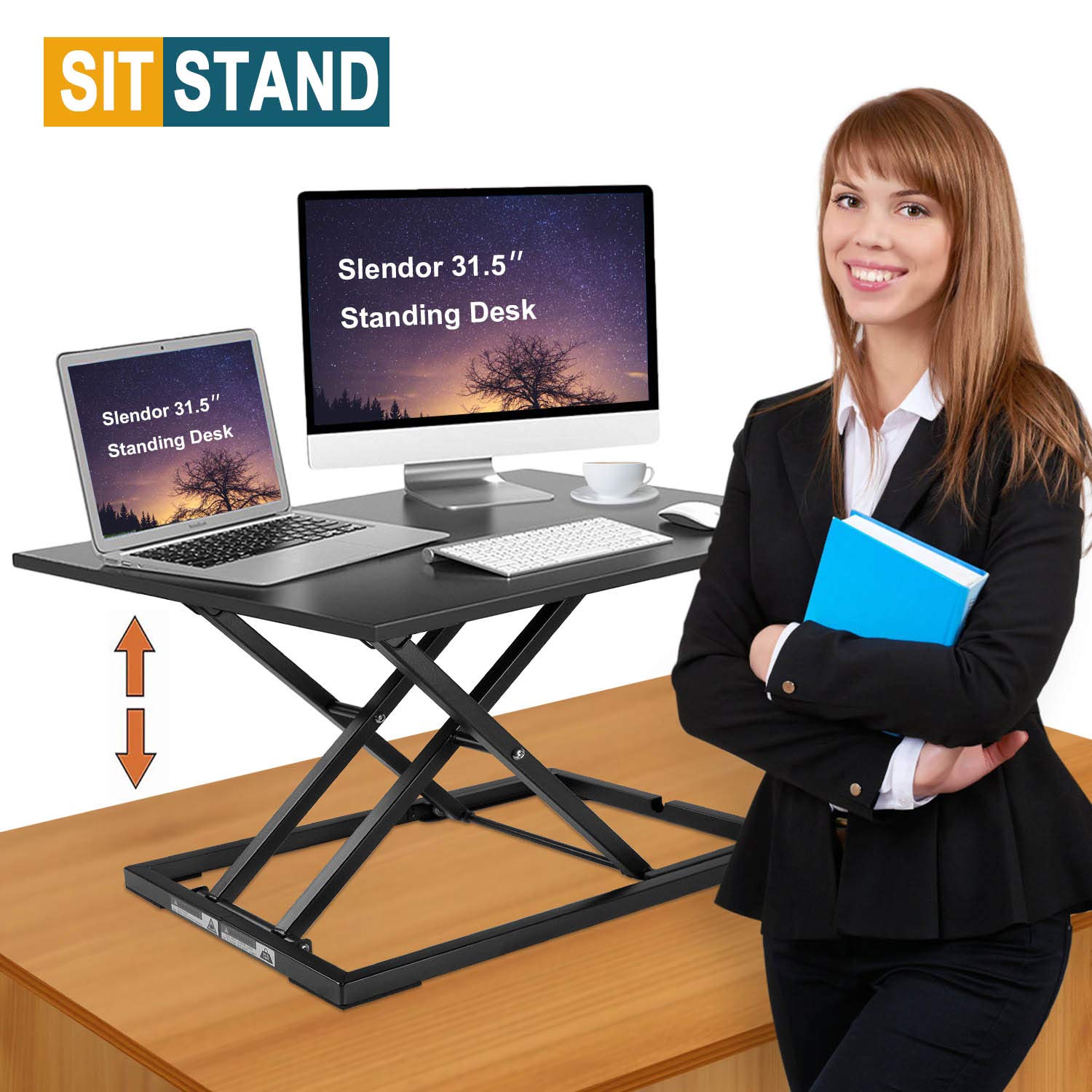 Slendor Standing Desk Stand Up Desks Height Adjustable 31.5 inch Sit