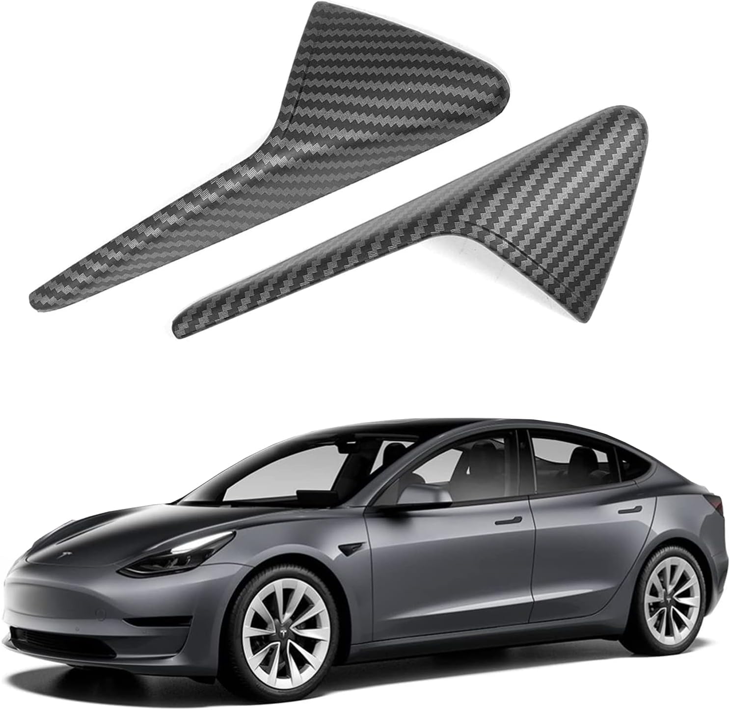 Zurligi Turn Signal Side Camera Protection Cover for Tesla Model 3 & Model Y (Autopilot 2.0-3.0), Glossy Carbon Fiber Pattern, Durable and Stylish Tesla Accessories for Exterior Decoration